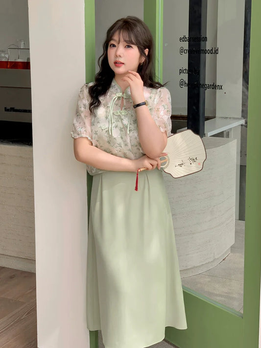 Fern - New Chinese Style Cheongsam Matching Set