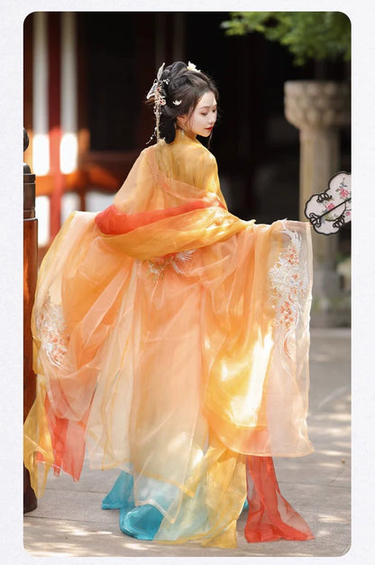 Listen to Rain 听雨 - Tang Dynasty Style Hanfu Dress Heziqun
