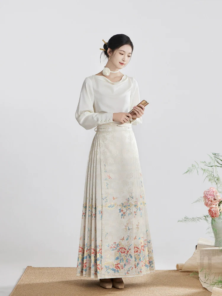 Ming Dynasty Modern Hanfu, Mamianqun, Snow White 朱白