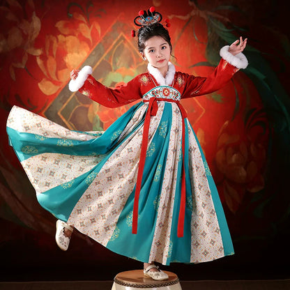 Madison - Winter Hanfu Dress, Dunhuang Flying Fairy Costume for Girls