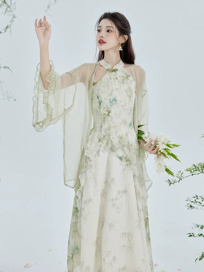 Cheongsam x Modern Hanfu: Dancing Leaves