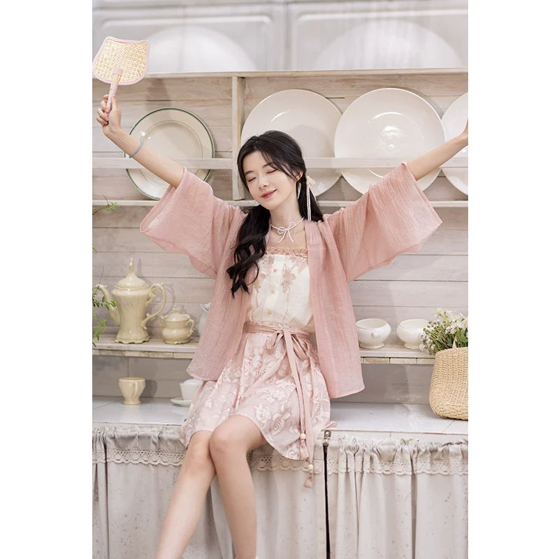 Morning Mist Rose - Modern Hanfu Outfit (Preorder)