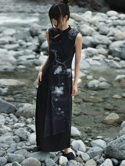 New Chinese Style Stand-Up Collar Cheongsam Dress