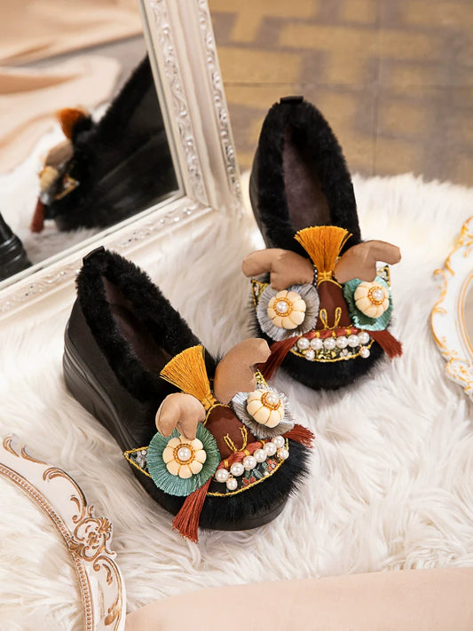 Juliette - Traditional Chinese Lion Furry Shoes