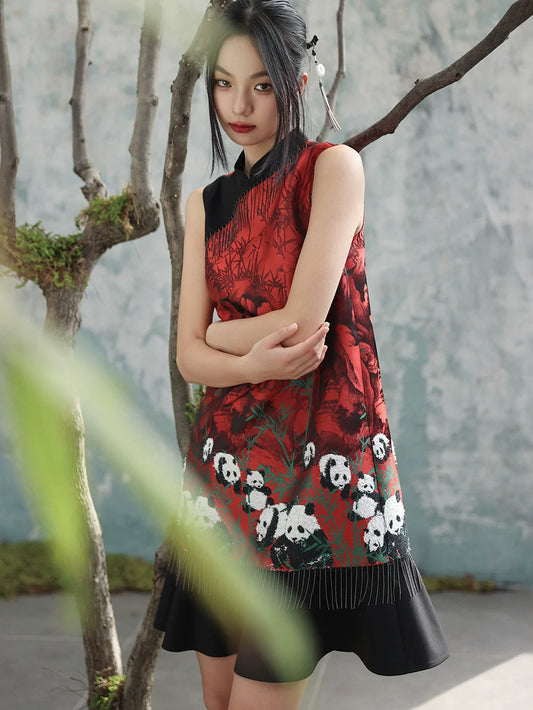 New Chinese Style Dress: Panda Forest