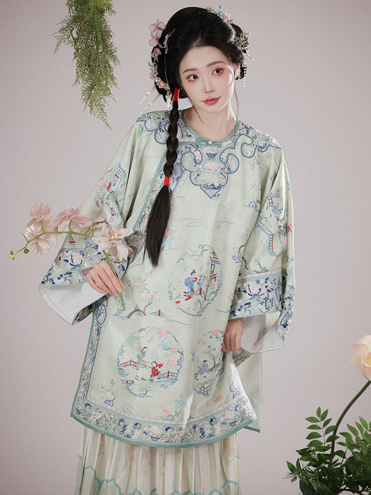 Mint Brocade - Late Qing Dynasty Han Lady Outfit