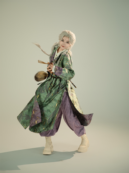 Tang Dynasty Hanfu Robe - Perilla Leaves 紫苏叶子