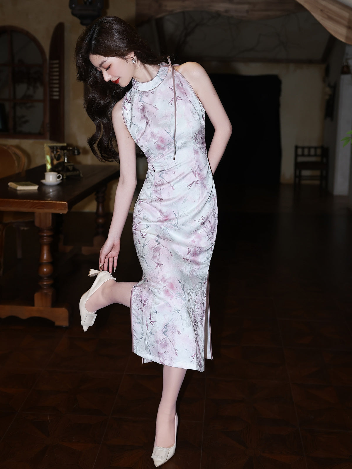 Bamboo Rhyme 竹韵 - Halter Neck Bamboo Style Cheongsam