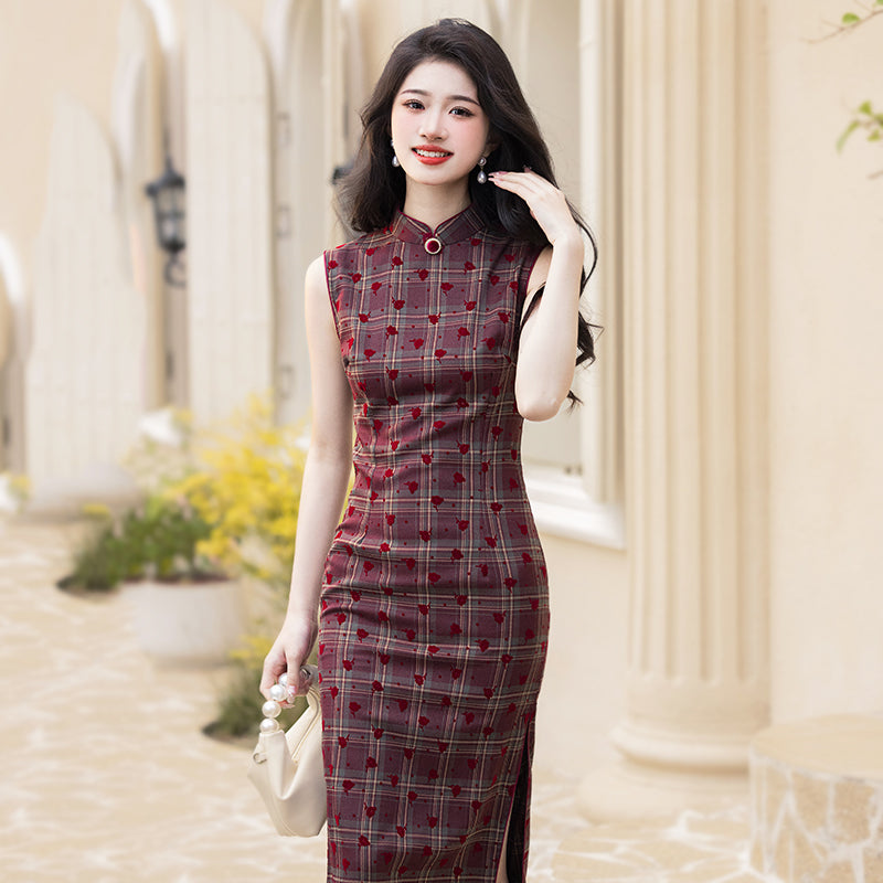 Juliet - Sleeveless Midi Retro Style Cheongsam