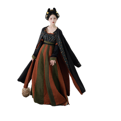 Autumn 裳秋 - Tang Dynasty Style U-shaped Collar 100% Silk Qiyao Ruqun (Preorder)