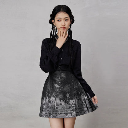 Ming Dynasty Modern Hanfu, Mamianqun, Penglai Immortal 蓬莱仙 (Preorder)