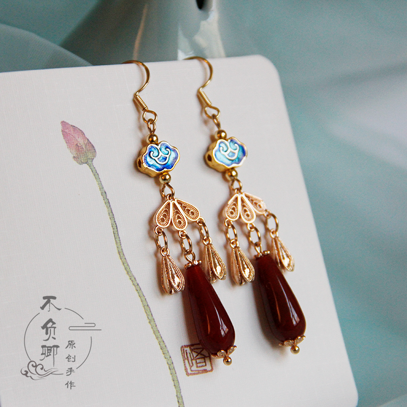 Iridescent Clouds Chinese Style Earrings
