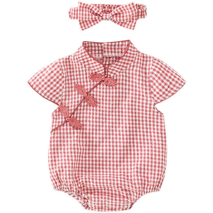 Retro - Cheongsam Style Baby Onesies for Girls