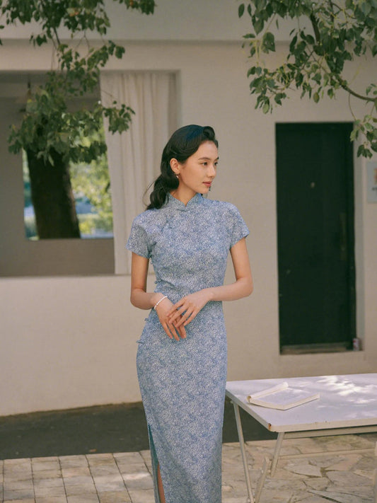 Mai Lang 麦浪 - Spring and Summer Short Sleeve Hong Kong-Style Cotton Cheongsam (Preorder)