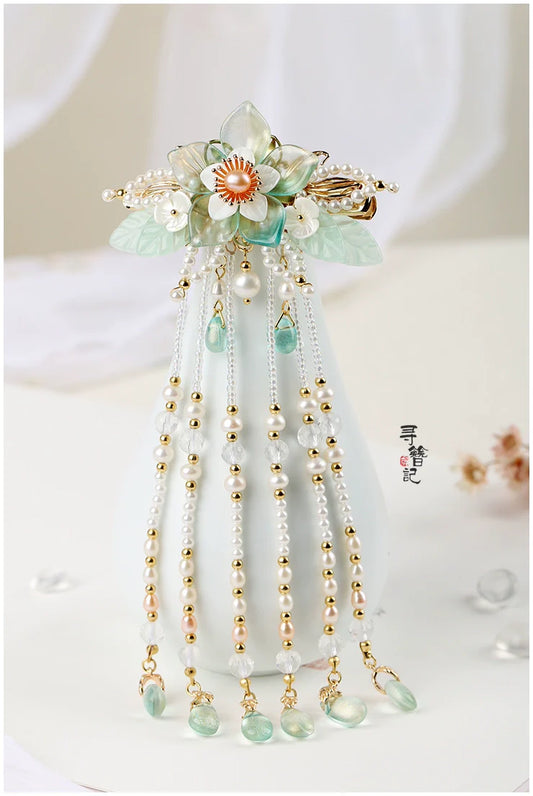 Hair Clip: Green Rue