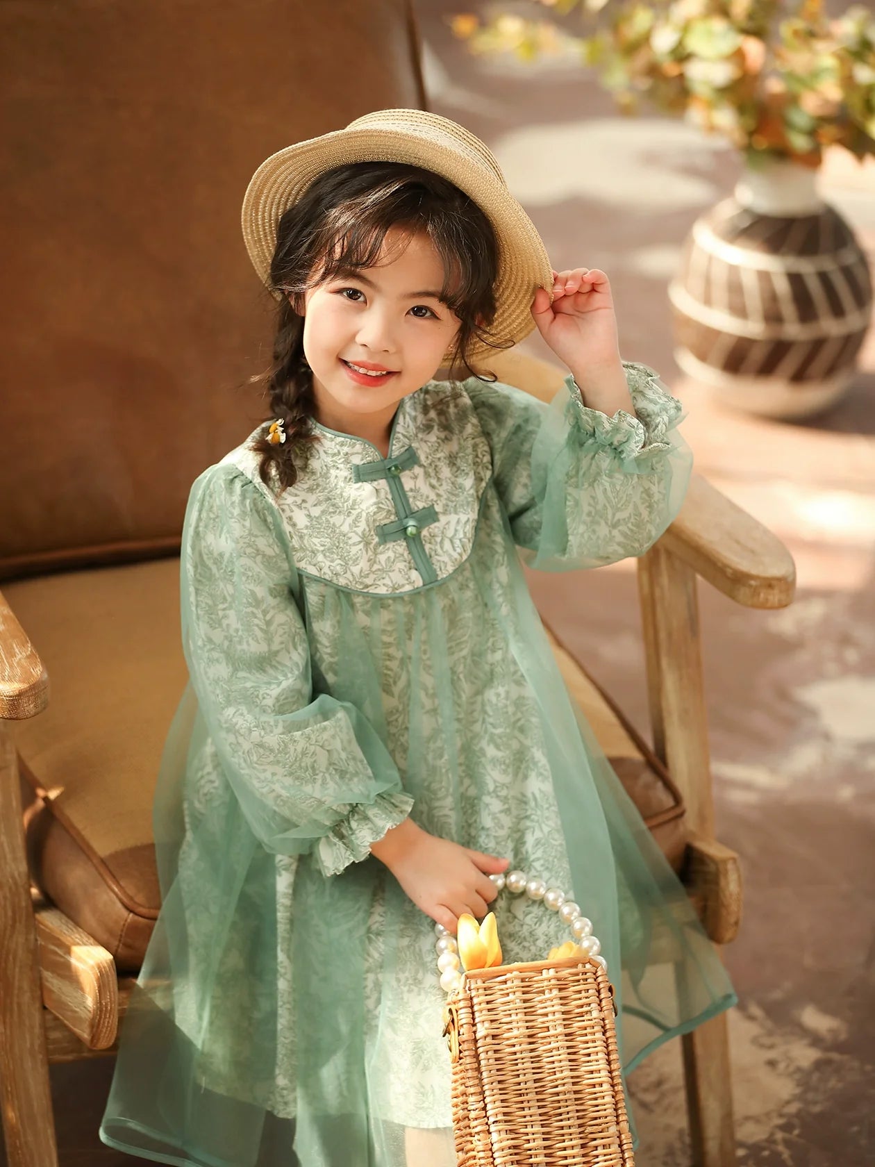 Amaryllis - New Chinese Style Cheongsam for Girls