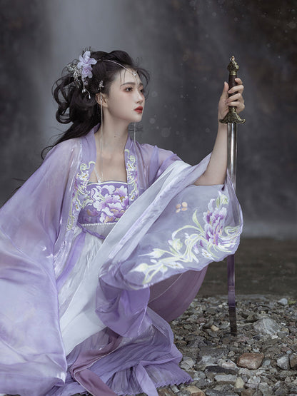 Begonia Rain 海棠未雨 - Tang Dynasty Style Hanfu Dress Heziqun