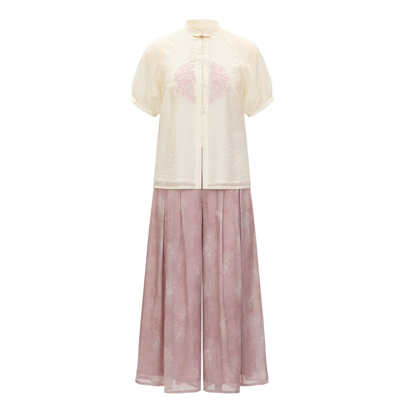 Ming Dynasty x Modern Hanfu: Summer Mist 粉雾花影 (Preorder)
