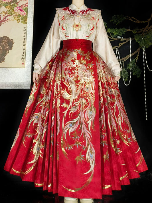 Xiangsi - New Chinese Style Ming Dynasty Hanfu Matching Set