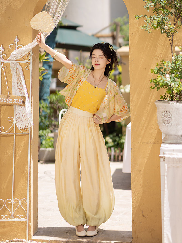 Pastoral Symphony 田园交响 - Tang Dynasty New Chinese Style Cotton Bloomers Outfit (Preorder)