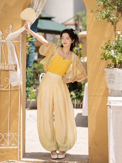 Pastoral Symphony 田园交响 - Tang Dynasty New Chinese Style Cotton Bloomers Outfit (Preorder)