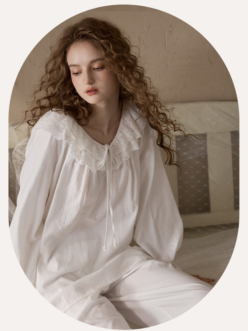 Romantic Ruffle Lace Loungewear Set