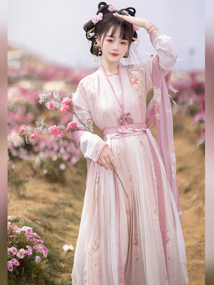Flowers and Butterfly - Tang Dynasty Style Beizi Qiyao Ruqun