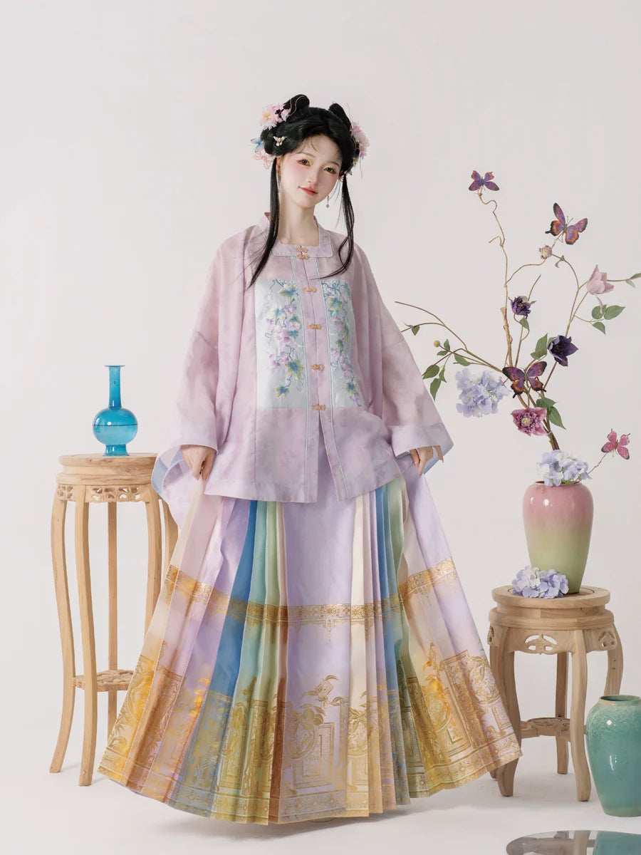 Ming Dynasty Hanfu, Aoqun, Twilight Rainbow (Preorder)