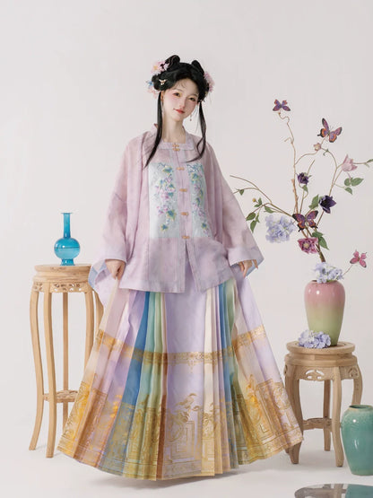 Ming Dynasty Hanfu, Aoqun, Twilight Rainbow (Preorder)