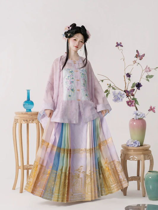 Ming Dynasty Hanfu, Aoqun, Twilight Rainbow (Preorder)