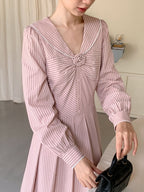 Striped Sailor Collar Dress