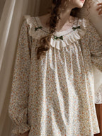 Vintage Floral Ruffle Pajama Set