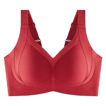 Women V Neck W-Support Wireless Full Coverage Bra