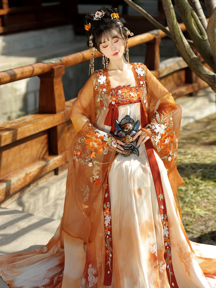 Golden Maple 金枫 - Tang Dynasty Style Hanfu Dress Heziqun