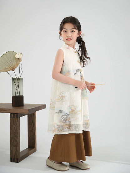 Cedar - New Chinese Style Cheongsam for Girls