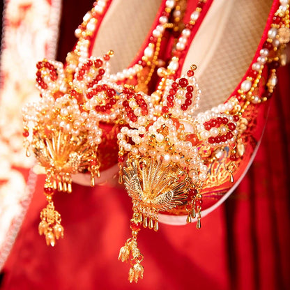 Fragrant Flowers - Embroidered Hanfu Bridal Shoes