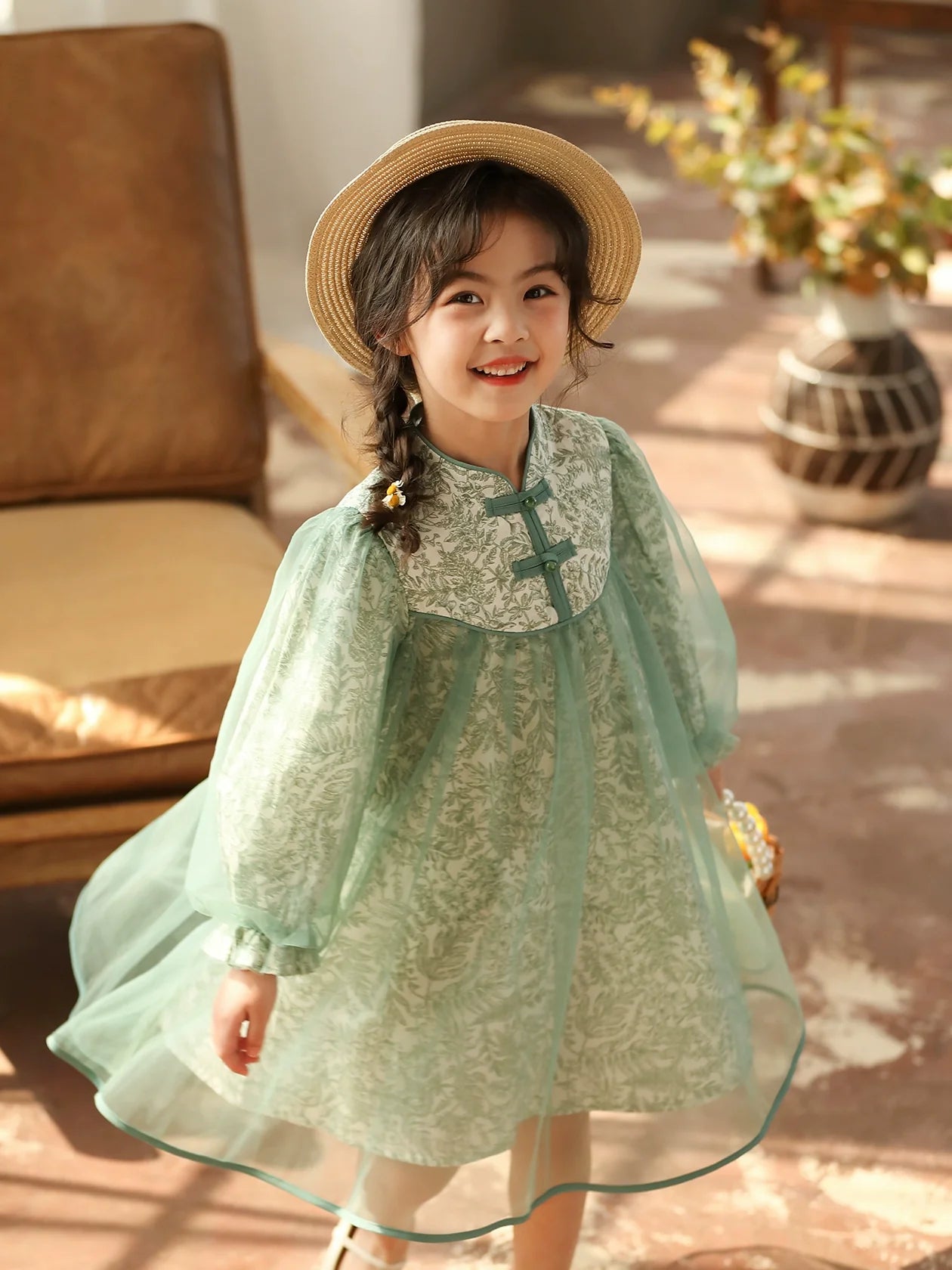 Amaryllis - New Chinese Style Cheongsam for Girls