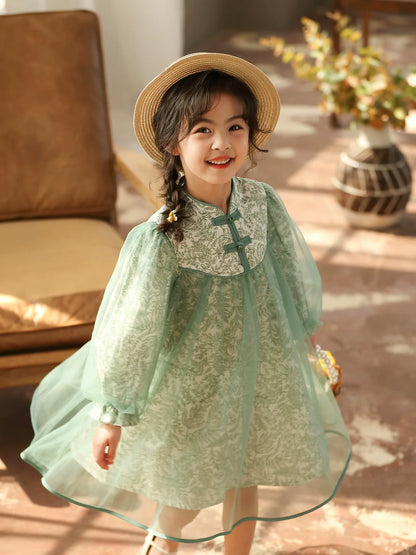 Amaryllis - New Chinese Style Cheongsam for Girls