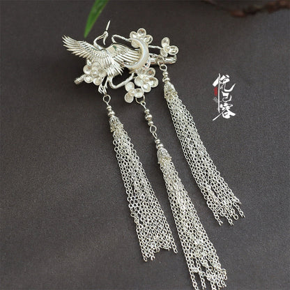 Hair Clips: Crane Chasing