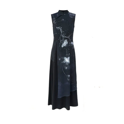 New Chinese Style Stand-Up Collar Cheongsam Dress