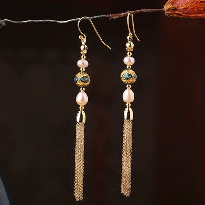 Alice Long Tassels Chinese Style Earrings
