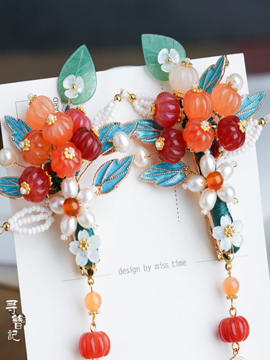 Hair Clip: Cute Pumpkins