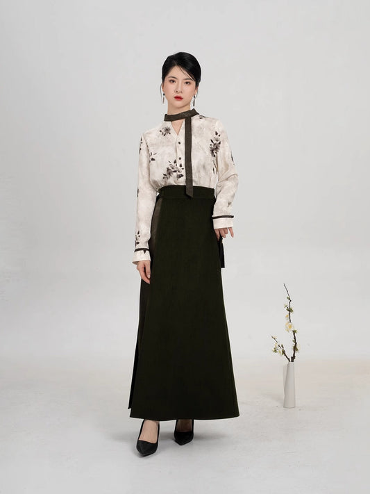 Fumei 赋梅 - V Neck New Chinese Style Song Dynasty Hanfu (Preorder)