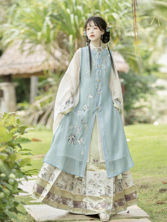 Green Seas - Bijia & Mamianqun Ming Dynasty Hanfu Set