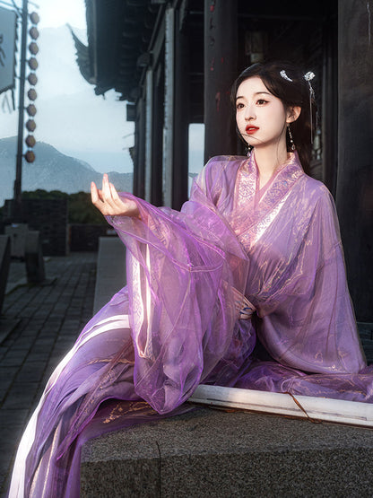 Amethyst - Warring States and Han Dynasty Straight Hem Robe