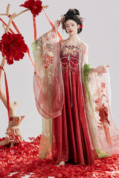 Camellia 山茶 - Tang Dynasty Style Hanfu Dress Heziqun