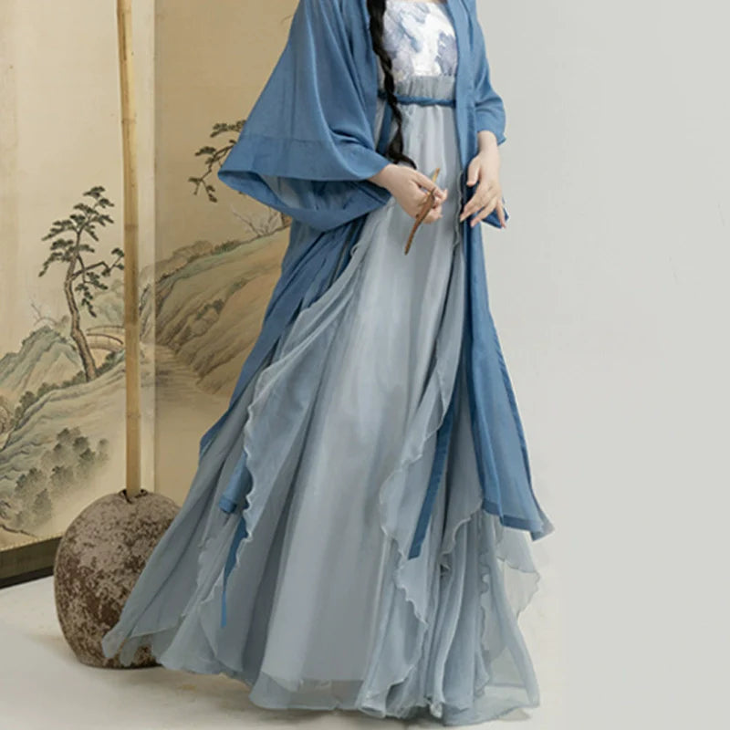Blue Kite - Song Dynasty New Chinese Style Hanfu Dress