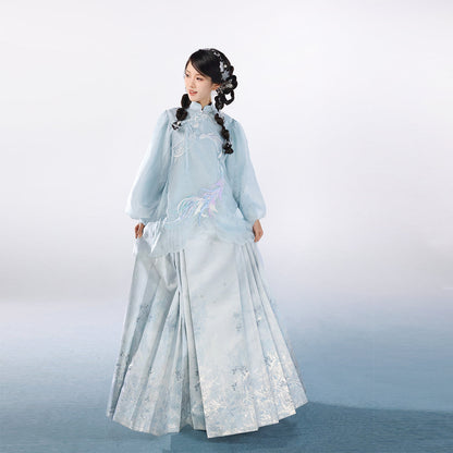 Frost and Snow 霜雪 - New Chinese Style Ming Dynasty Top and Mamianqun Set (Preorder)
