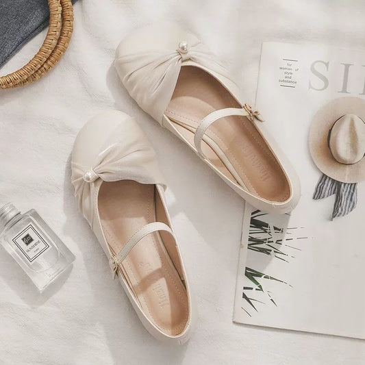 Adeline - Plain Bow Cheongsam Shoes