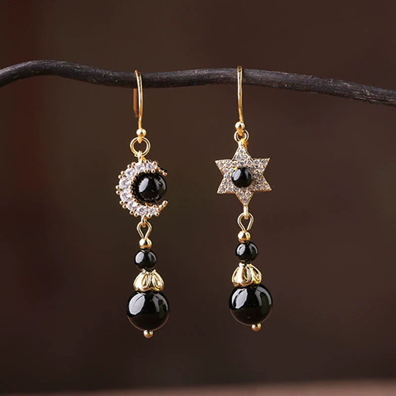 Sun and Moon Chinese Style Earrings